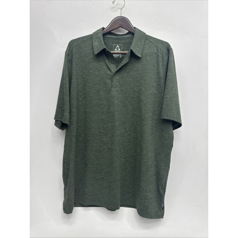 Gerry Men's Stretch DARK GREEN Brushed Short Sleeve Polo Shirt Gray Size XL